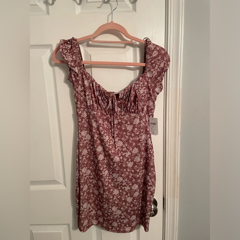 Windsor taupe floral mini dress